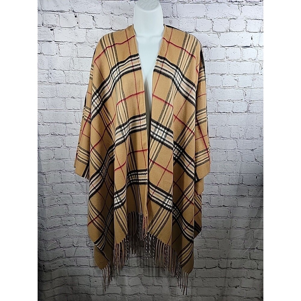 Fraas Shawl Womens One Size Open Front Sweater Fringe Hem Cashmink Germany